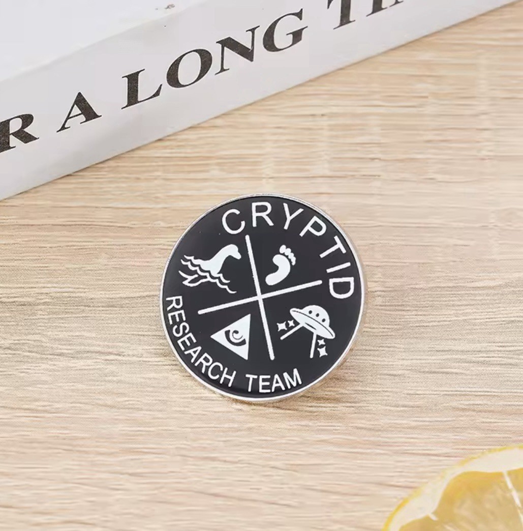 Cryptic Research Team Style 1pc Pin Rubber Backer Cryptid Team Pin FREE SHIPPING