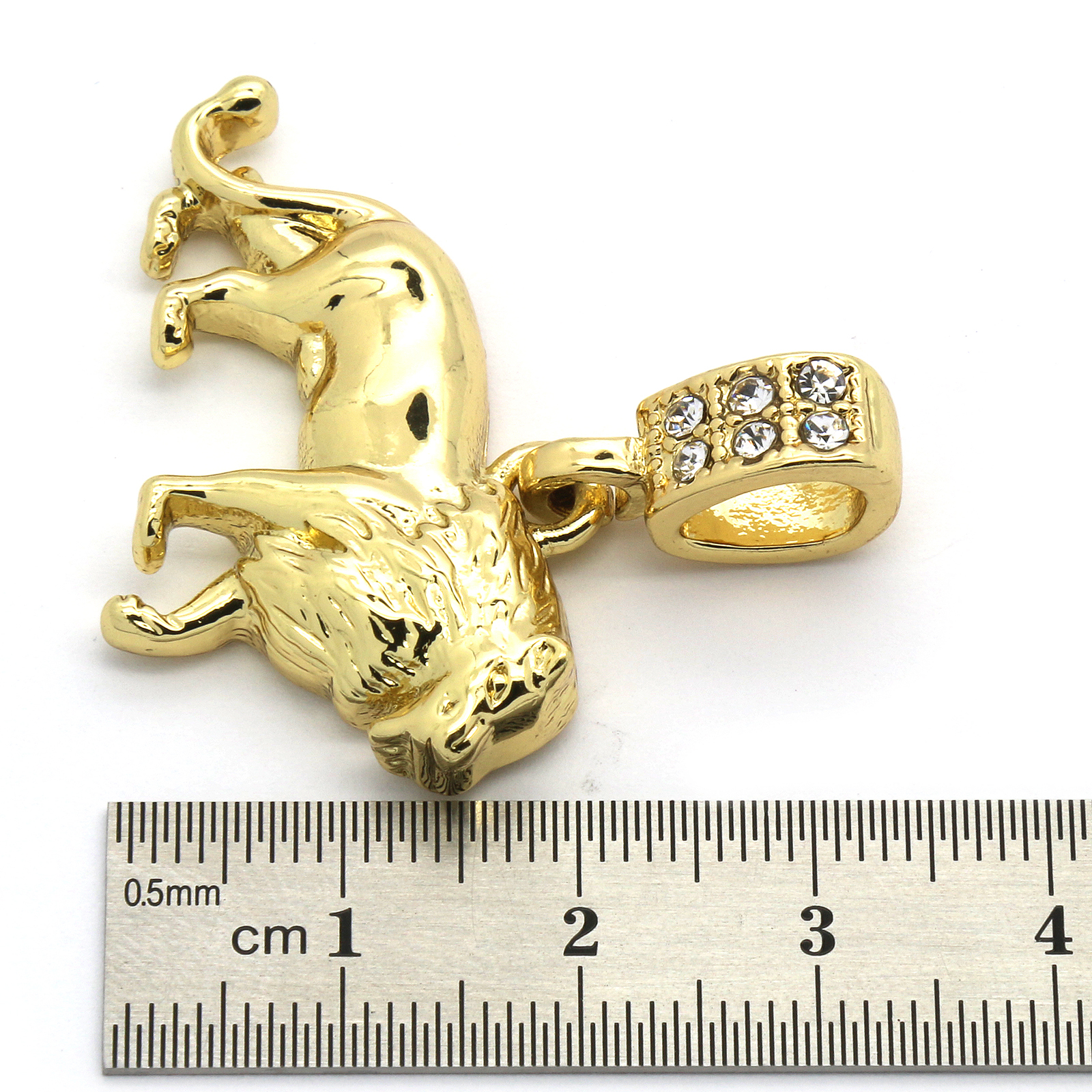 Men’s 14K Gold Plated Lion Hip-Hop 4mm/24″ Rope Chain With pendant