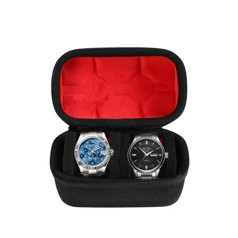 Men’s Watch Travel Case Portable Organizer with Anti-Move Watch Pillows