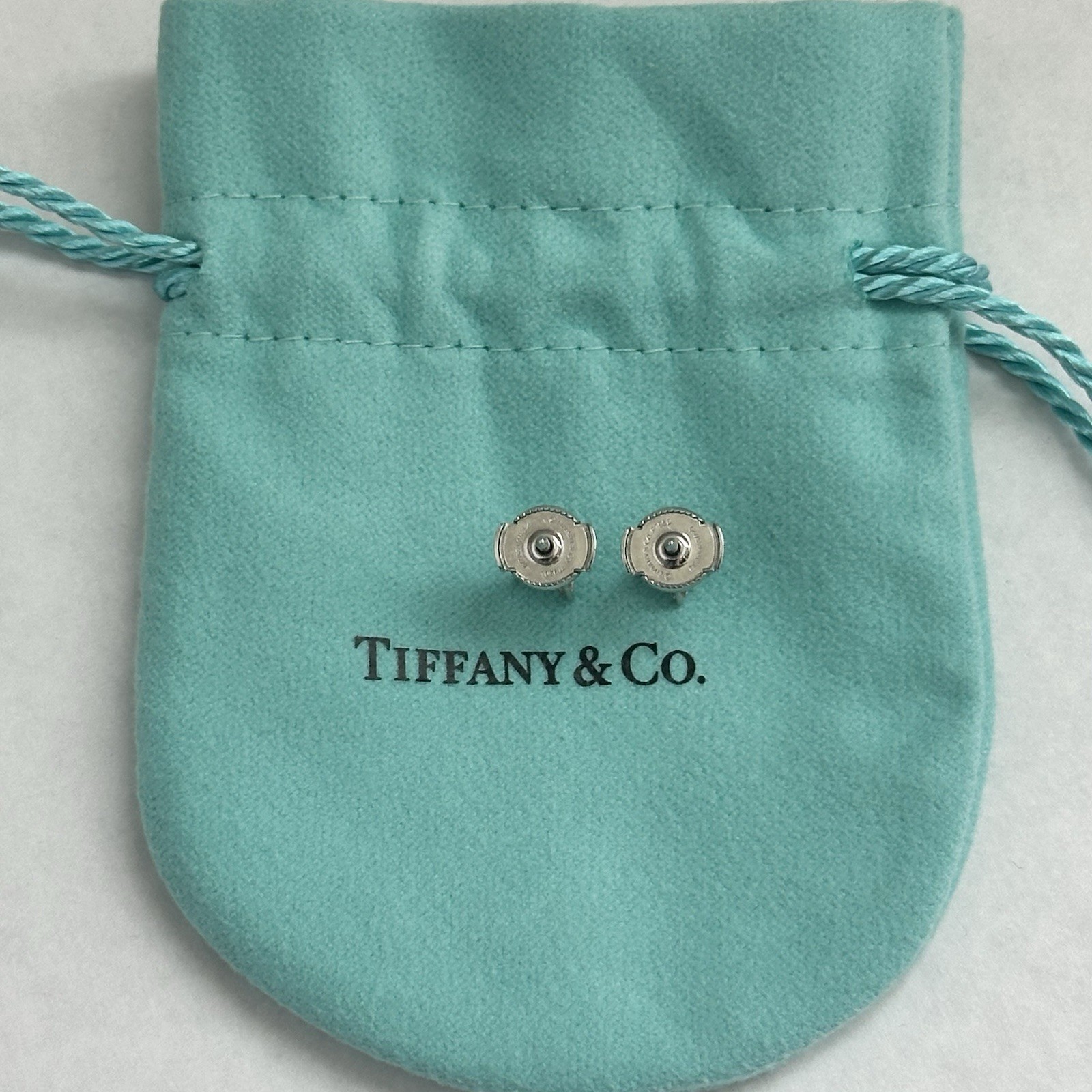 $5,400 Tiffany & Co. Victoria Stud Earrings Platinum 950 Marquise Diamonds Mini