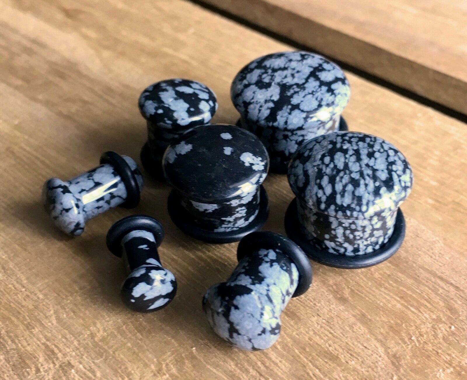 – ALL 10 PAIR – Stone Plugs Organic Single Flare Ear Gauges Body Jewelry (lot 2)