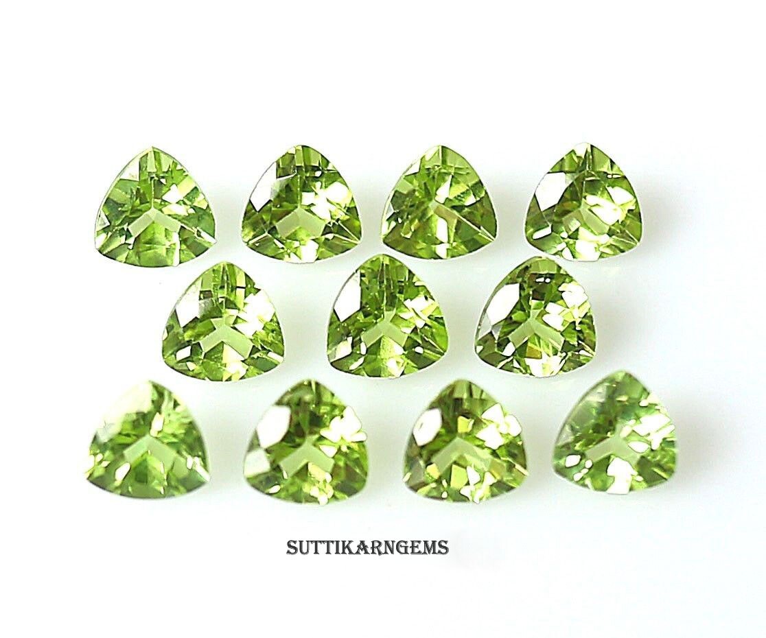 5 MM Natural Green Peridot Trillion Cut Loose Gemstone Lot, Natural Gemstones