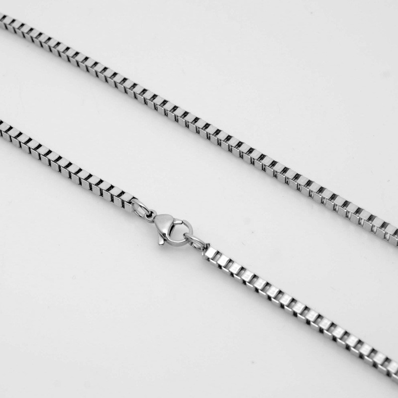 5pcs 2.5mm/3mm Stainless Steel Box Chain Necklace for Men Women Jewelry Chains