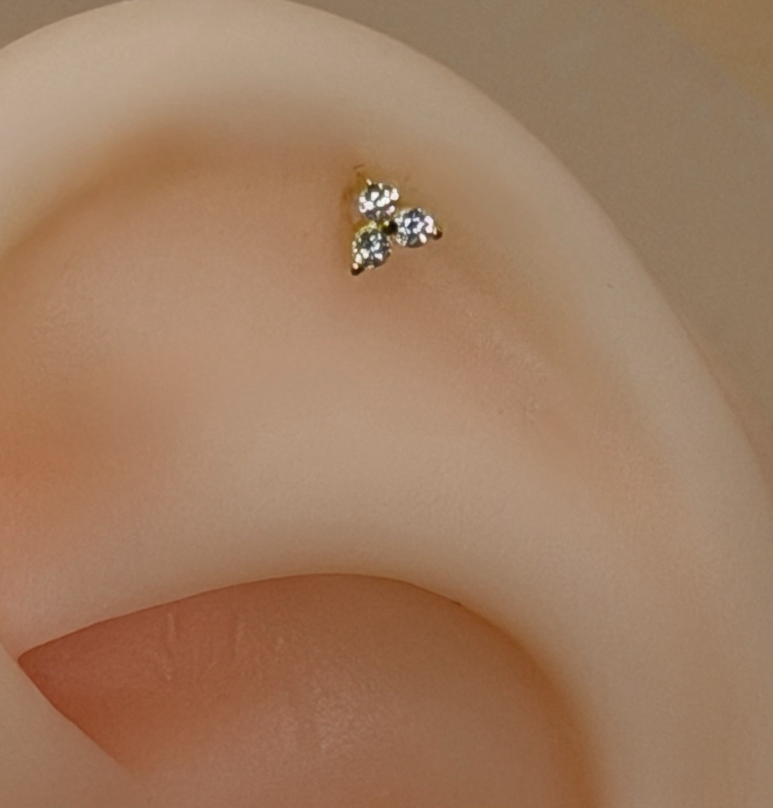 Sterling Silver 925 Cubic Zirconia Ear Threadless Flat Back Labret 16g 1.2mm