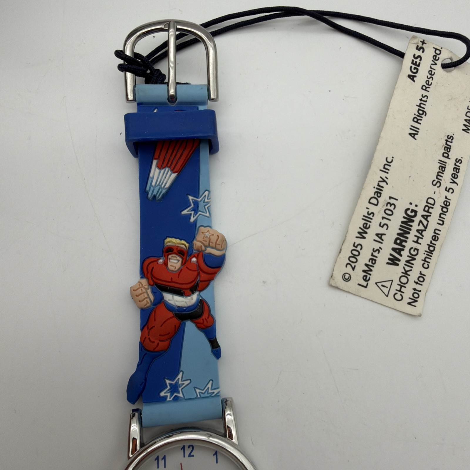 Vintage Bomb Pop Childrens Watch 2005, Blue Bunny Wells Dairy Novelty Watch NEW