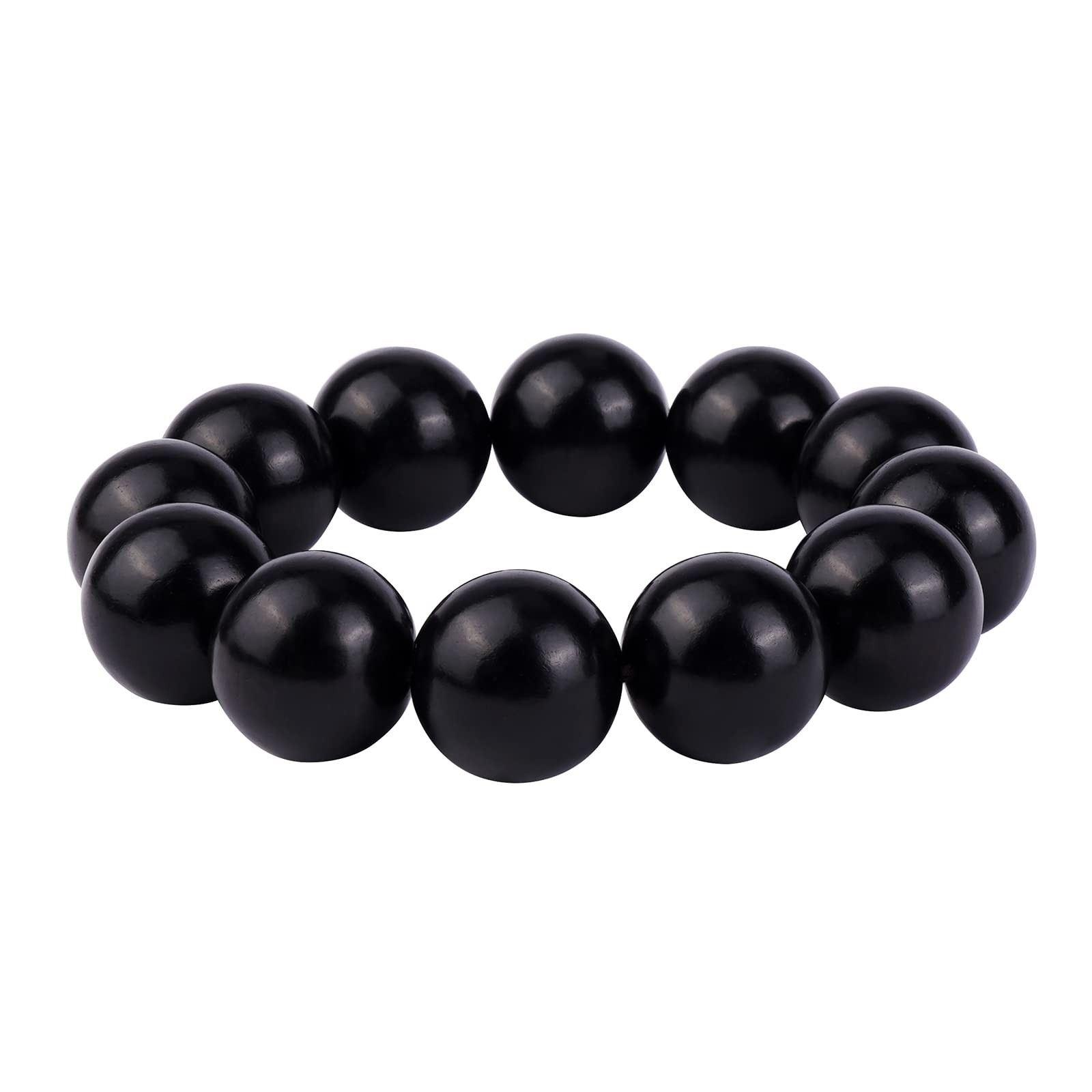 anzhongli Bead Bracelet for Men Prayer 7.5 inches, 20mm 12 beads ebony