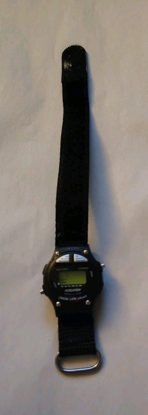 Vtg 1990 Aquatech Men’s Watch Digital Alarm Chronograph Black W.R. 50m Or 165ft