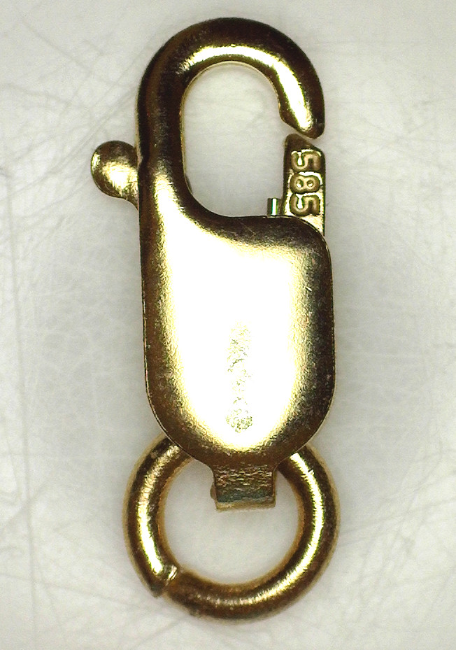 14k Yellow Gold Lobster Claw Clasp w/ Jump Ring Bracelet Chain Necklace