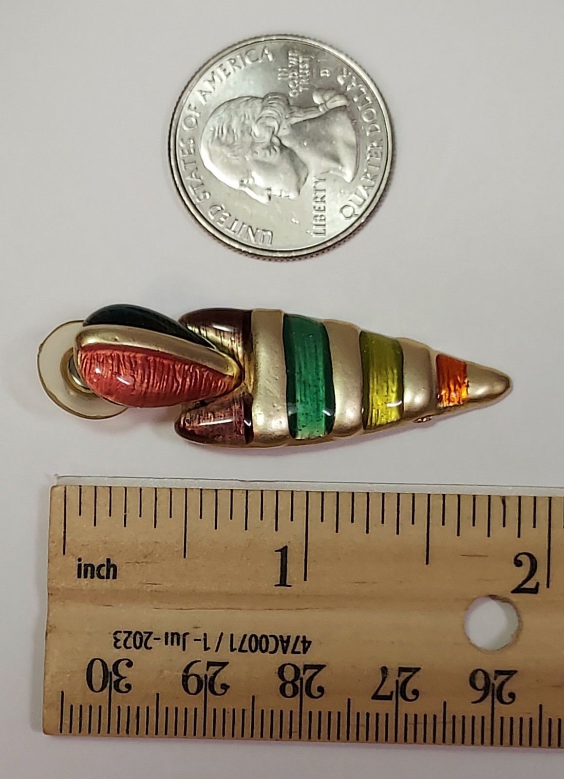 Don Lin Enamel Earrings Vintage Pierced Matte Gold Tone Boho Signed