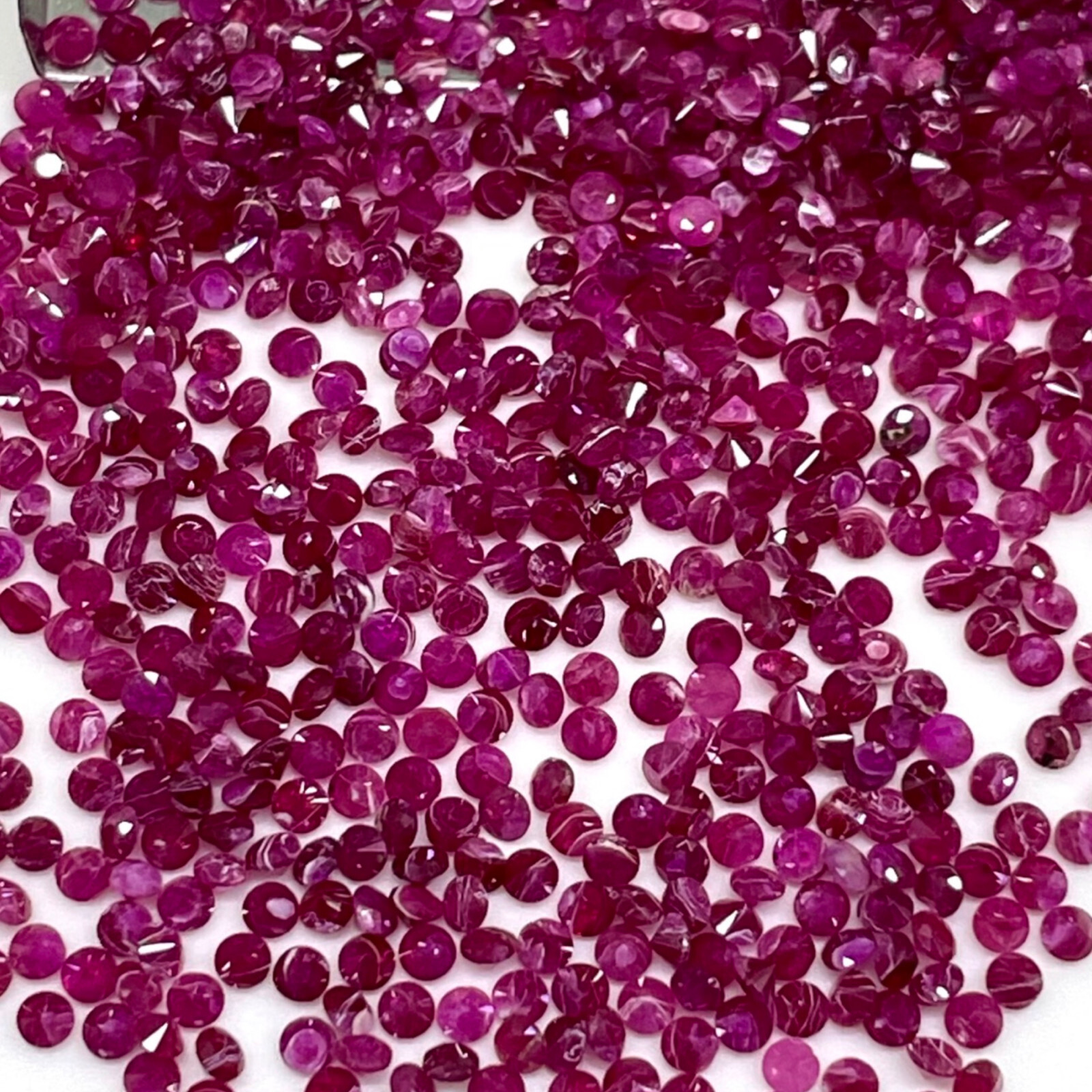100 Pcs Natural Ruby 1.4mm Round Cut Rich Red Loose Gemstones Wholesale Lot