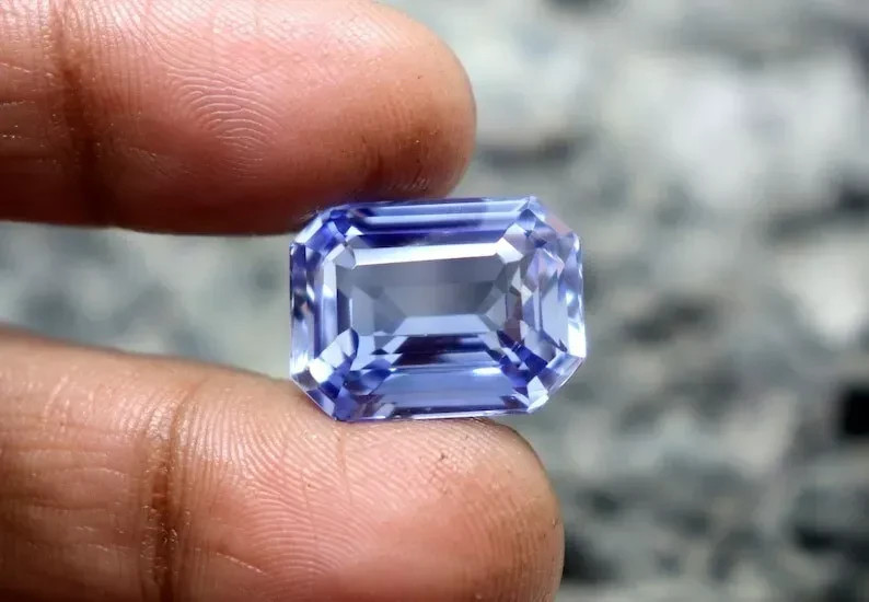 10+ Cts Natural Blue Sapphire Flawless Emerald Cut Certified Gemstone