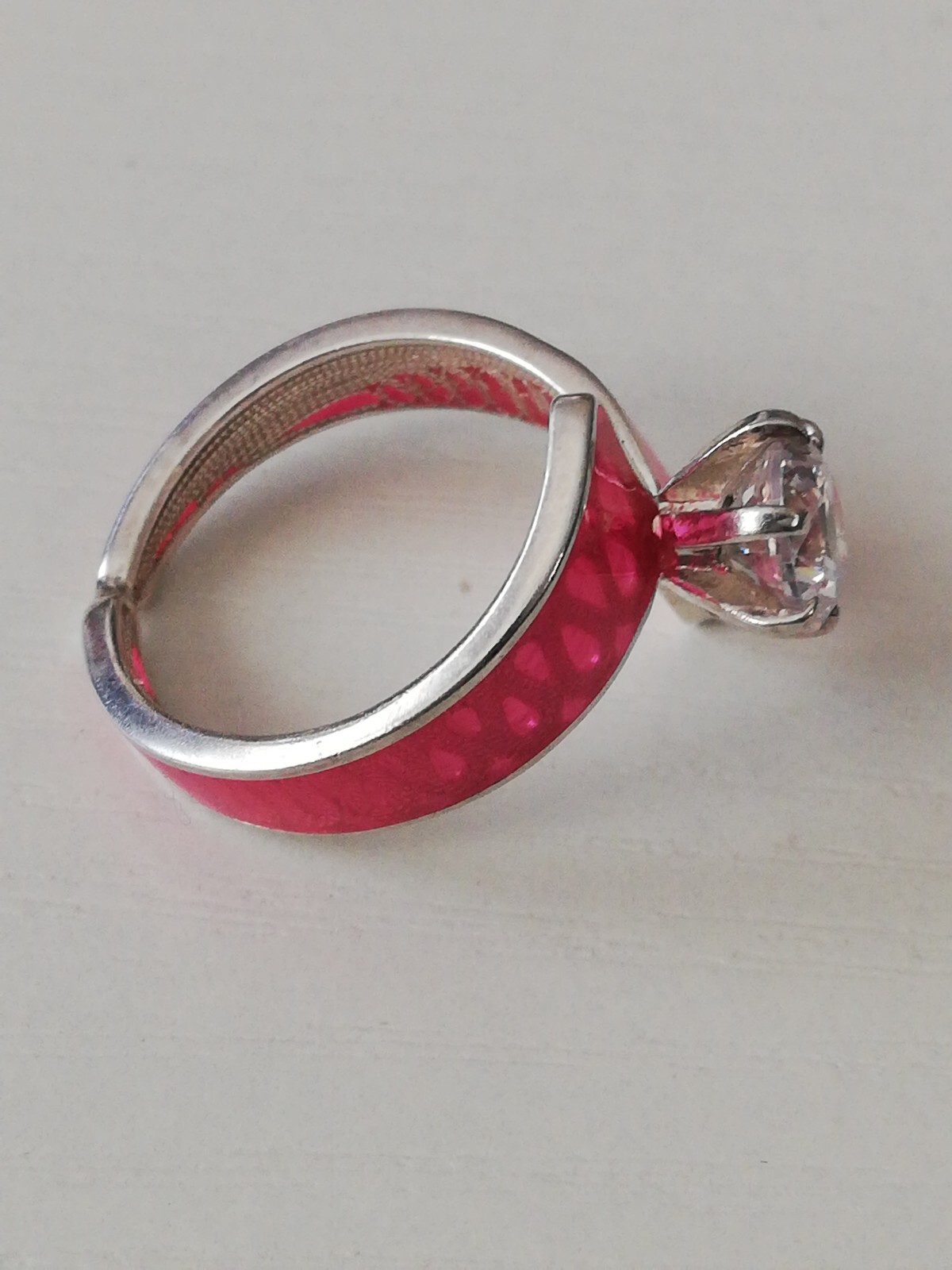 .925 Solid Silver Cubic Circonia Cocktail Ring New.