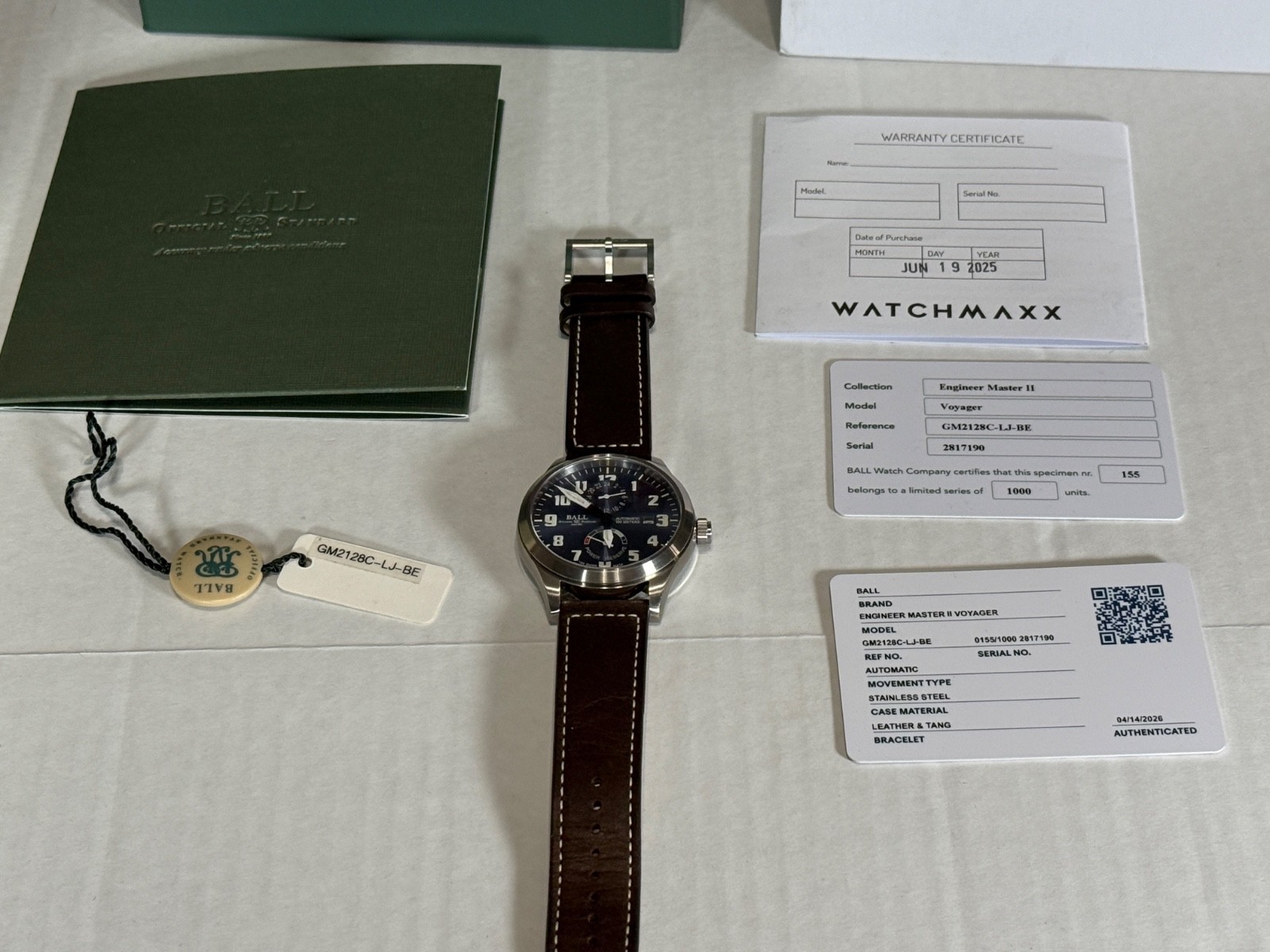 Ball Engineer Master II Voyager GM2128C-LJ-BE, Power Reserve, GMT