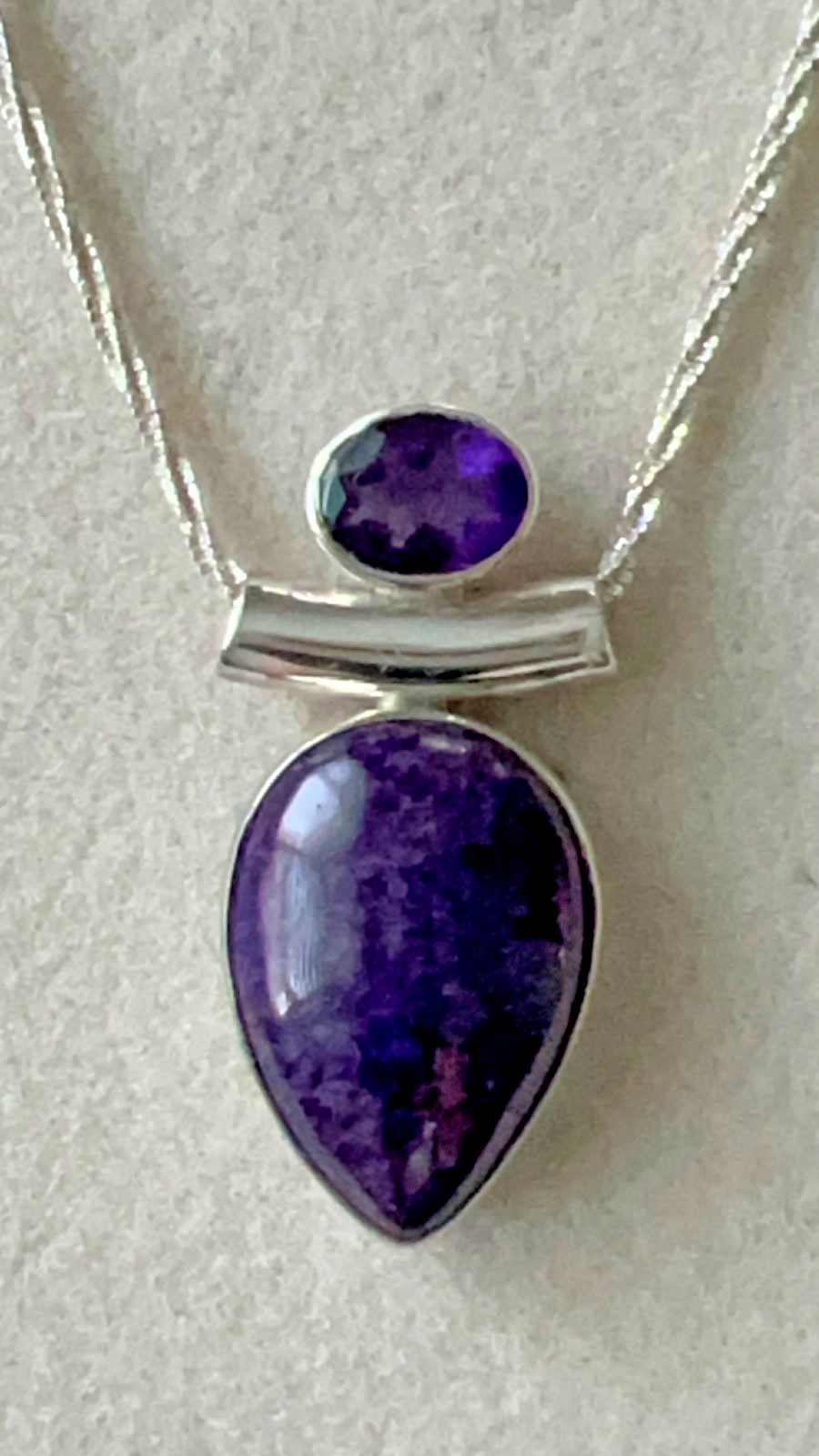 Sugilite Pendant Sterling Silver 925 – Rare Purple Gemstone – Free Shipping