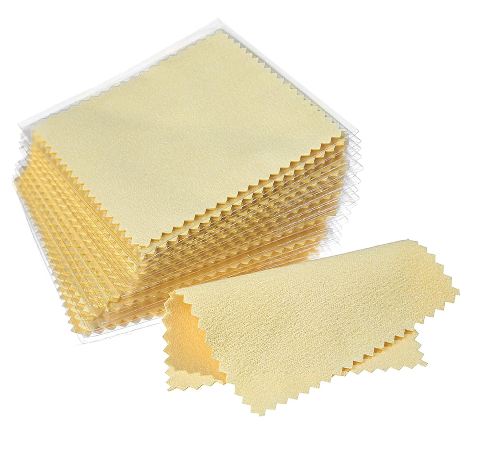 100 Pcs Jewelry Cleaning Cloth for Sterling Silver Gold Platinum – Yellow