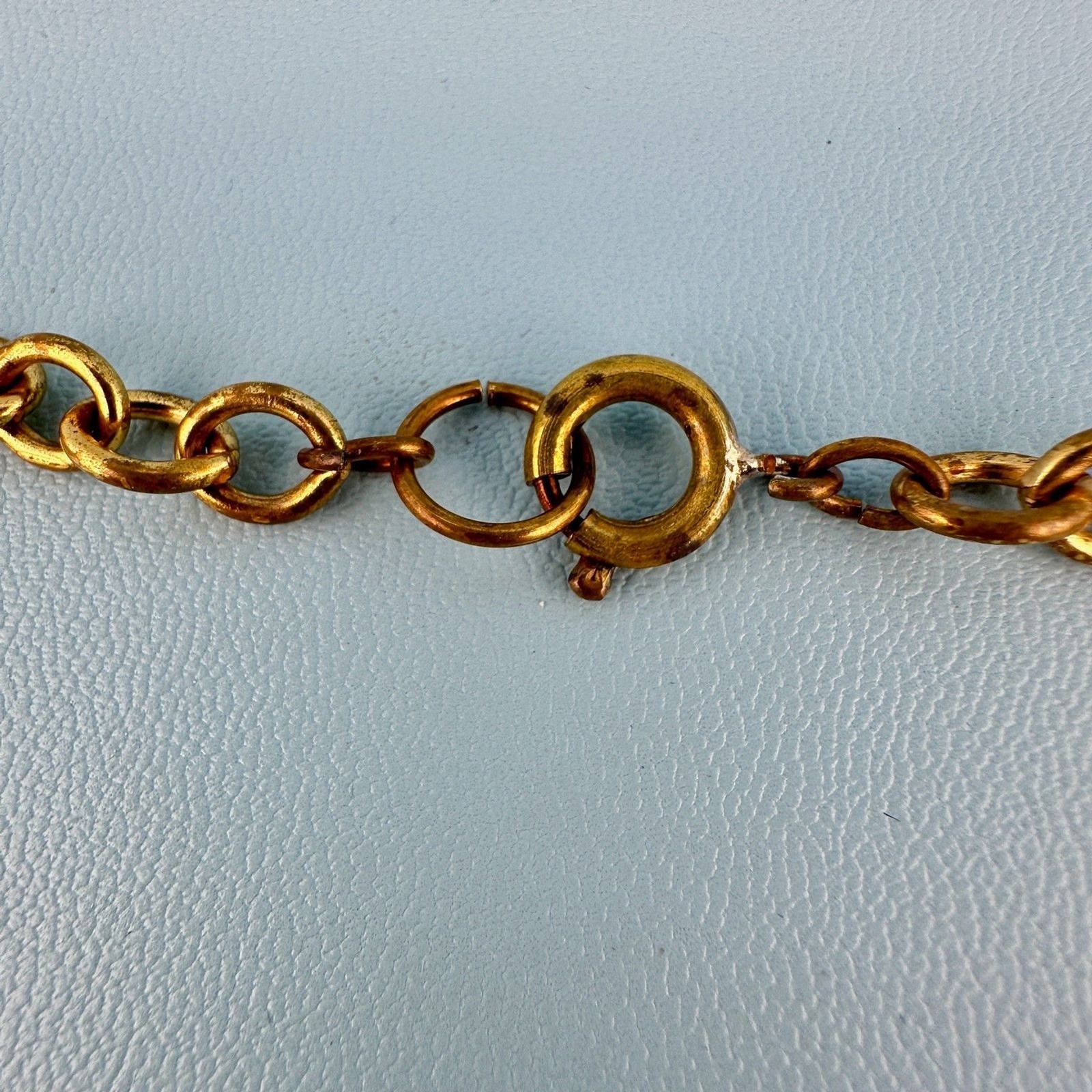 Vintage Art Deco Necklace Fringe Chain Gold Tone Etruscan Revival Statement