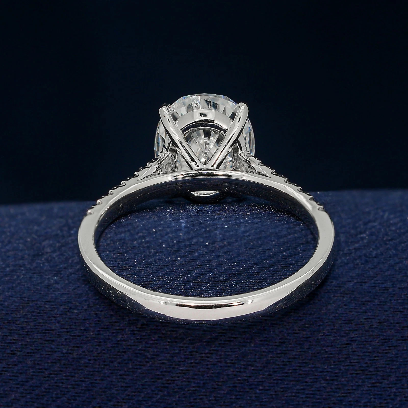 3.25 Ct IGI Oval F-VS1 Lab Grown Diamond Engagement Promise Ring 14K White Gold