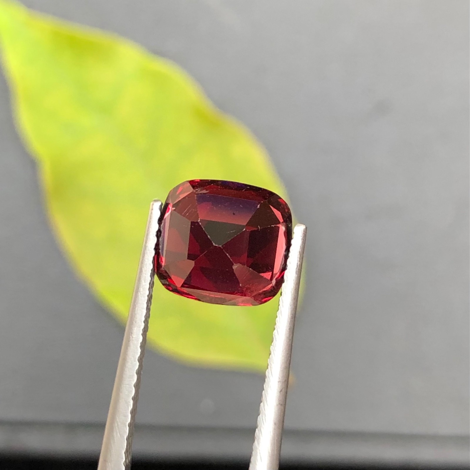 Natural 3.85 CT Red Rhodolite Garnet Cushion Cut Loose Gemstone from Africa
