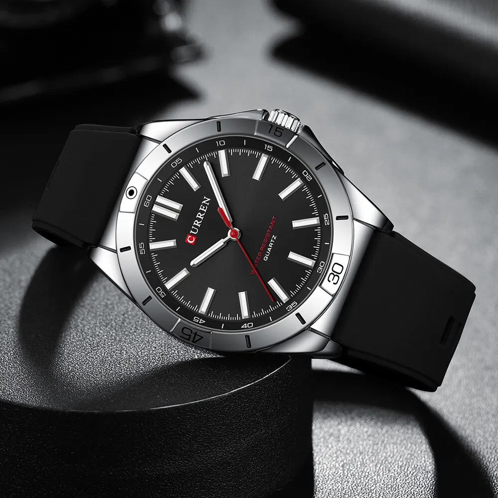 CURREN Men Quartz Watch Casual Business Wristwatch Boys Silicone Sport Watches