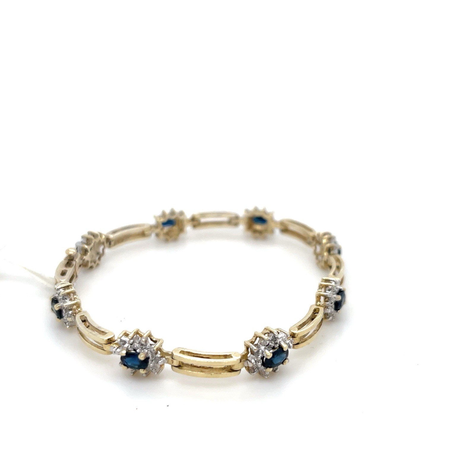 Sapphire diamond bar chain bracelet