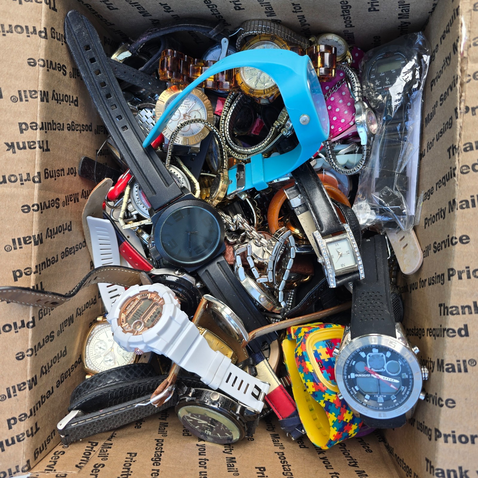 Watch Lot Men Women Invicta Casio Guess Fossil Wenger 15.8 LB VTG Modern PARTS