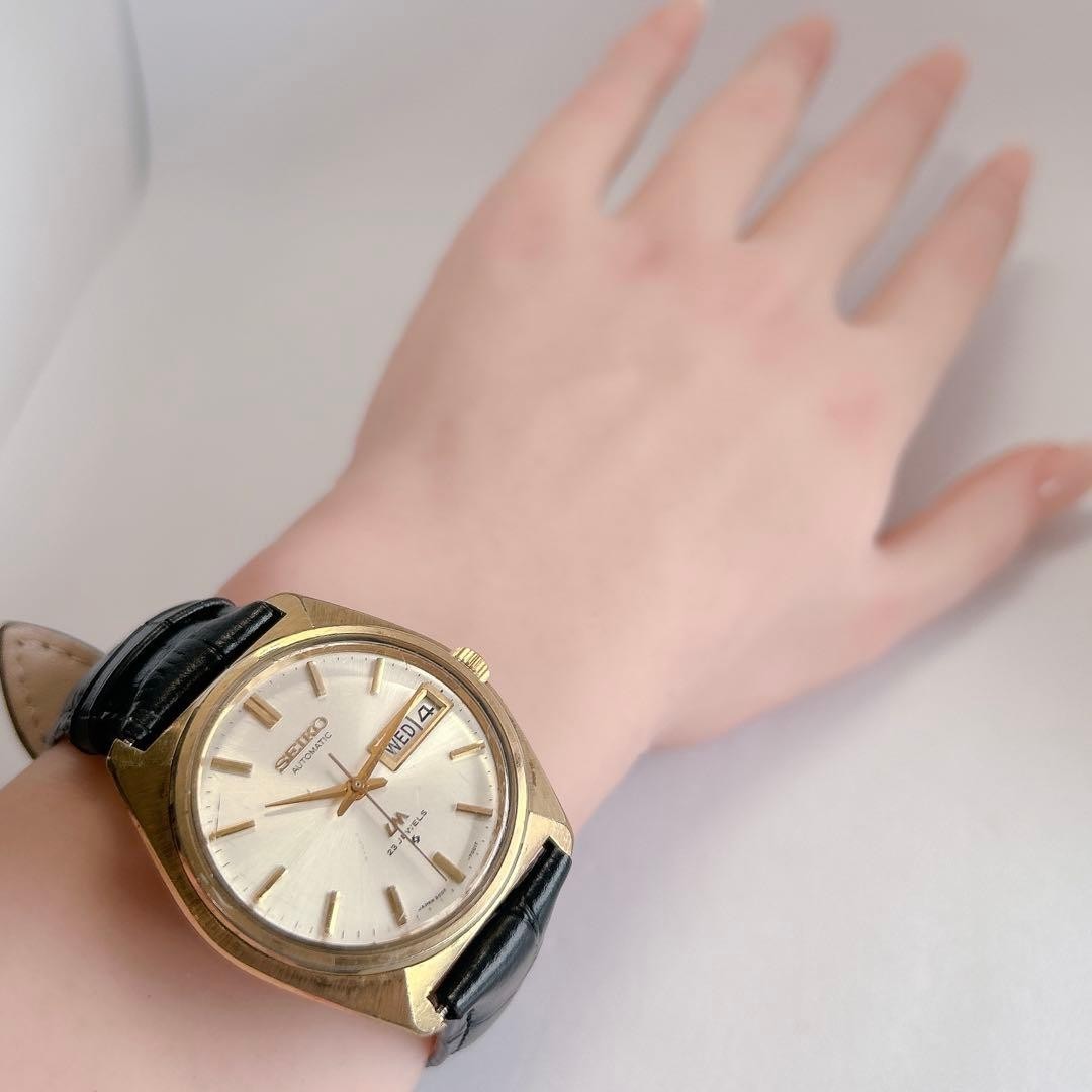[Rare/Working] SEIKO Lord Matic 5606-7000 Jewels Gold Automatic Watch Japan