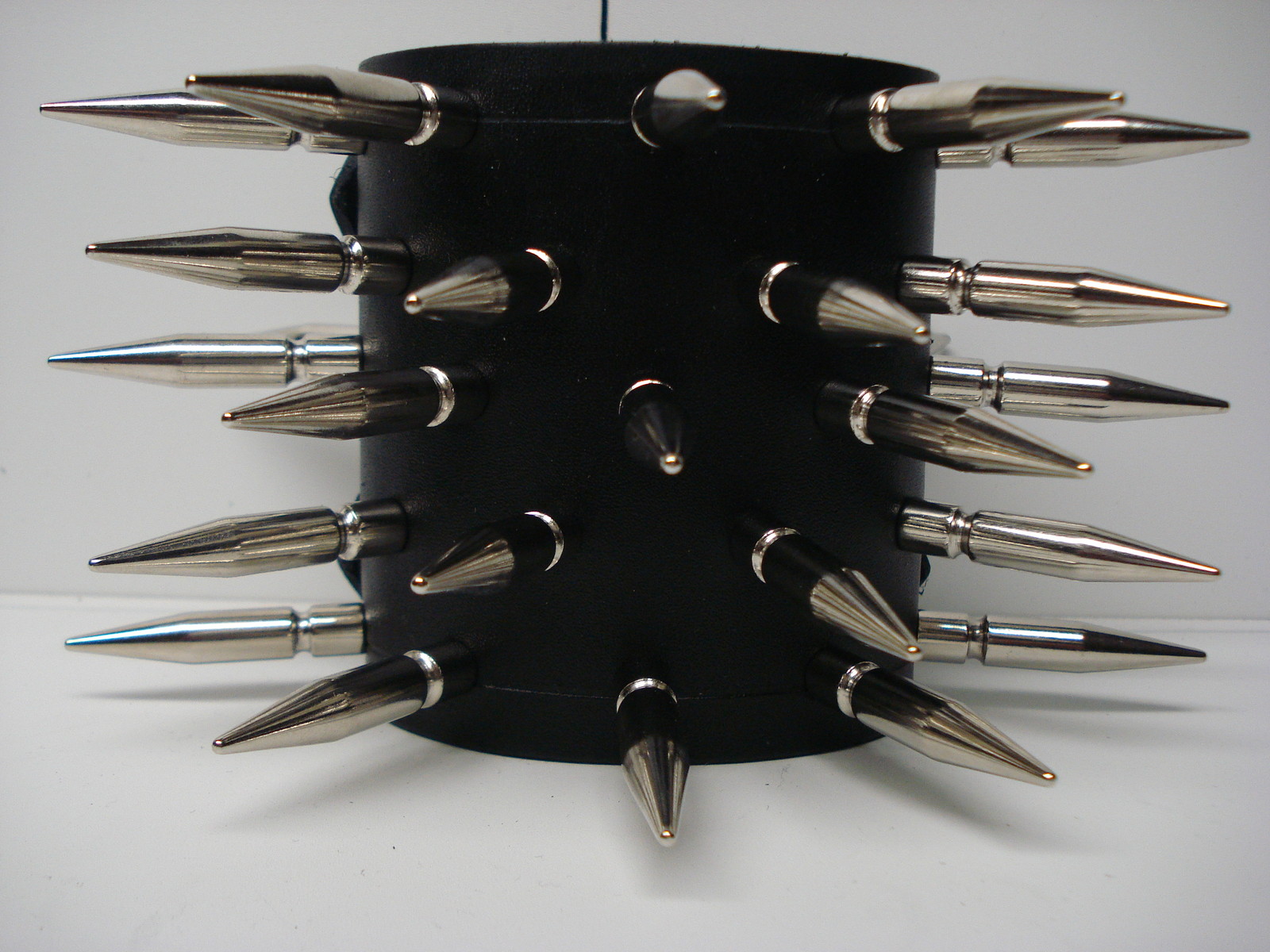LEATHER SPIKED BRACELET. DEATH GRIND (MDLB0213)….. BURN VICTIM’S
