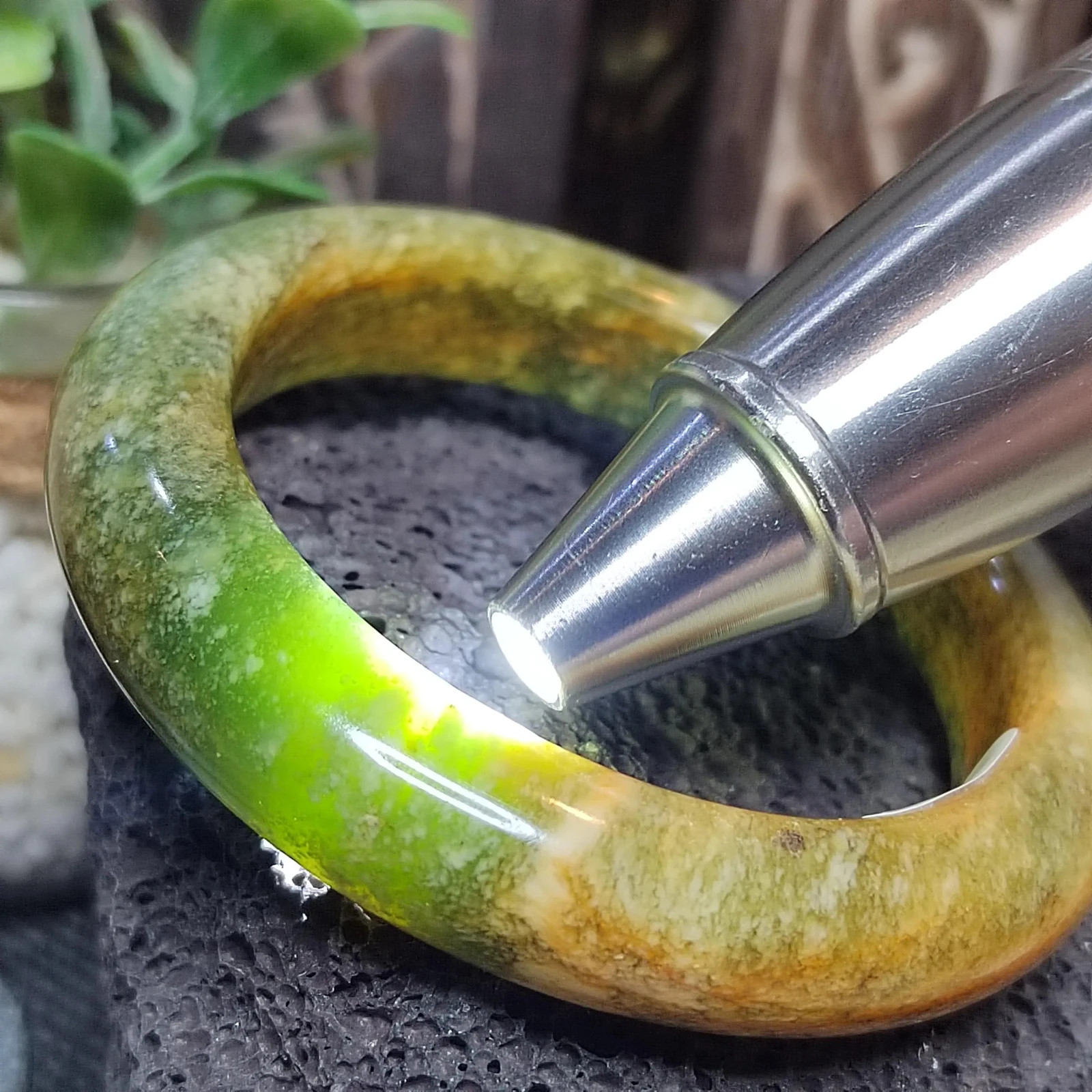 Certified Natural Xiuyan Jade Bangle “Celestial Clouds” | Inner 58.3 mm SL566