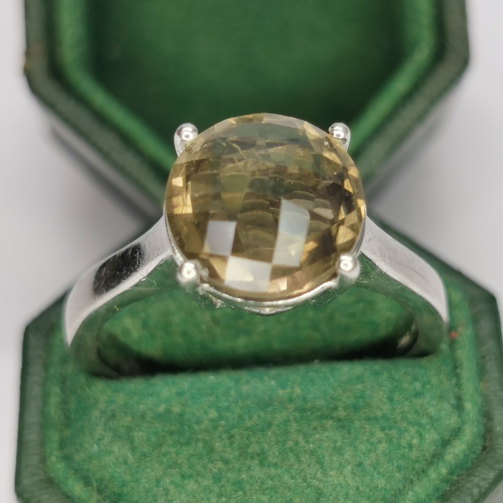 Gemporia/Gems TV Smokey Quartz Silver Ring Size P 1/2
