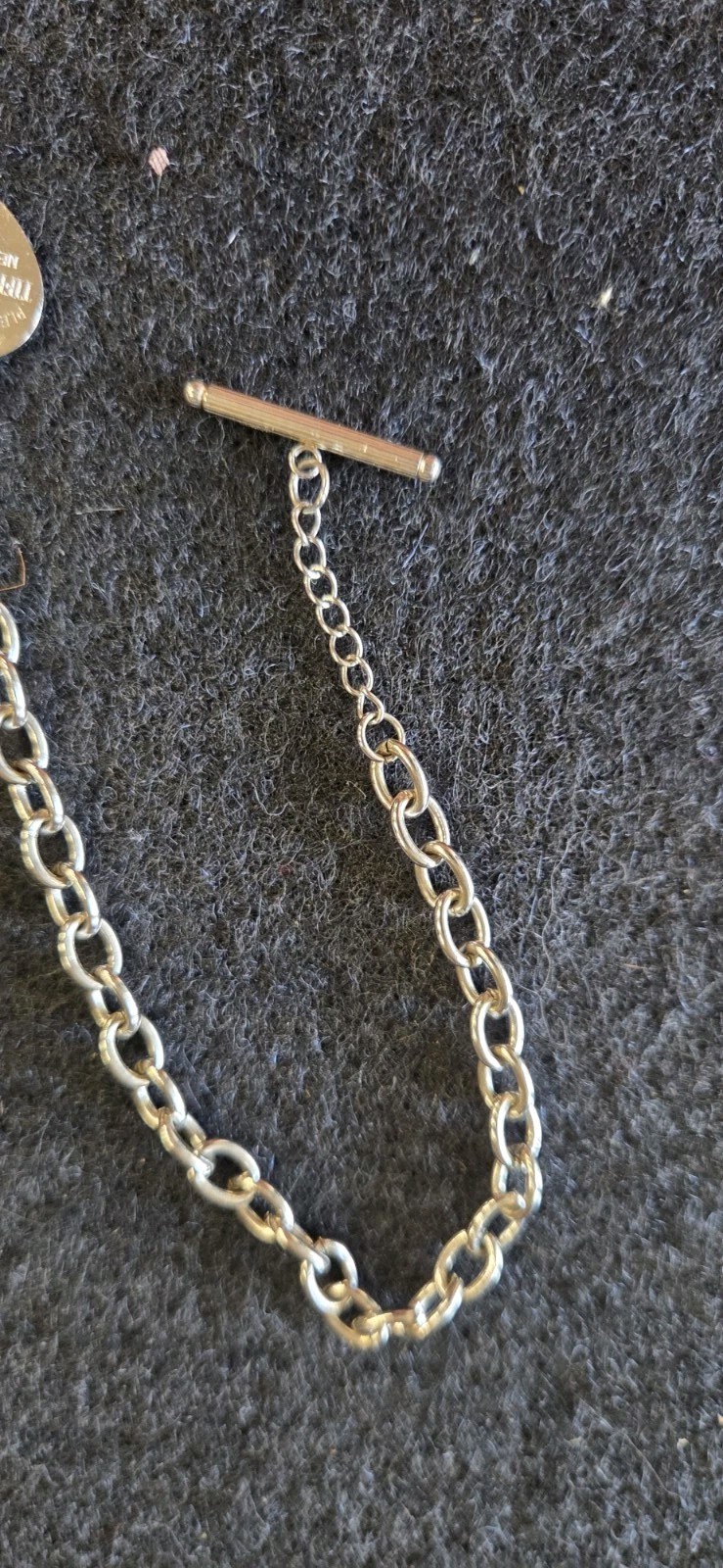 Tiffany & Co. Return to Tiffany Heart Tag 925 Toggle Oval Link Anklet/Bracelet