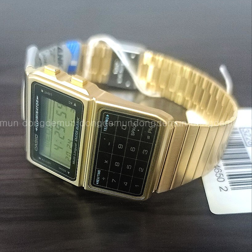 CASIO DBC-611G-1DF Unisex Gold Databank Watch Stainless Steel Calculator New