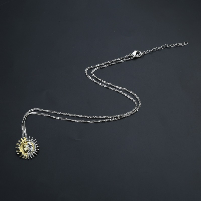 Simple Wild for Sun Moon Long Necklace Female Personality Trend Necklace