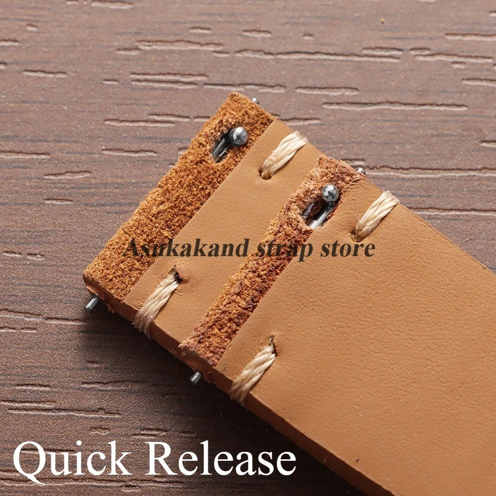 18 19 20 21 22 MM Soft Suede Leather Vintage Strap Watch Band Quick Release