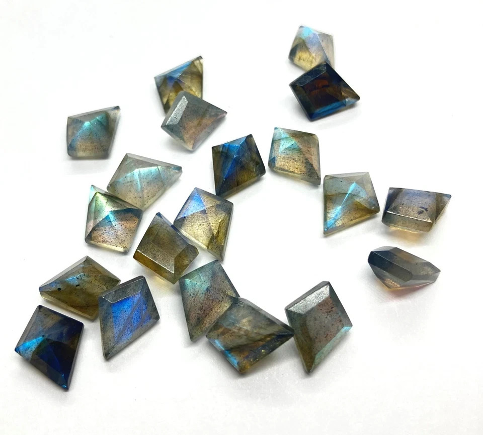 Wholesale Natural Labradorite Faceted Kite Shape Loose Gemstone Lot Jewellery.
