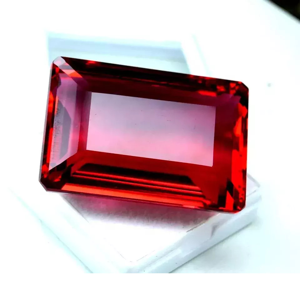Brazilian Natural Topaz Red Color 197 Ct Emerald Cut Certified Loose Gemstone