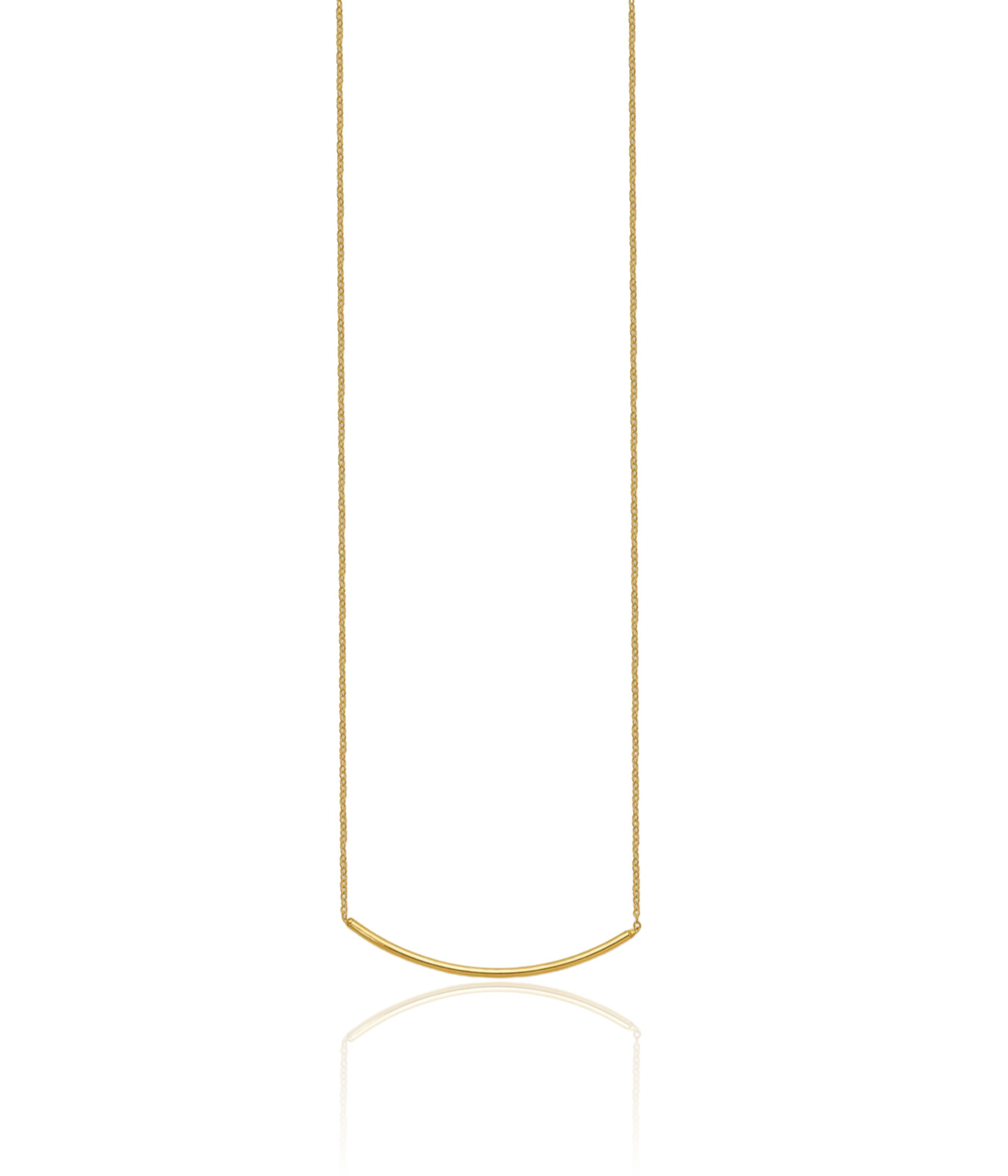 14K Solid Yellow Gold Small Bar Pendant Necklace 16mm 5/8 inch Polished
