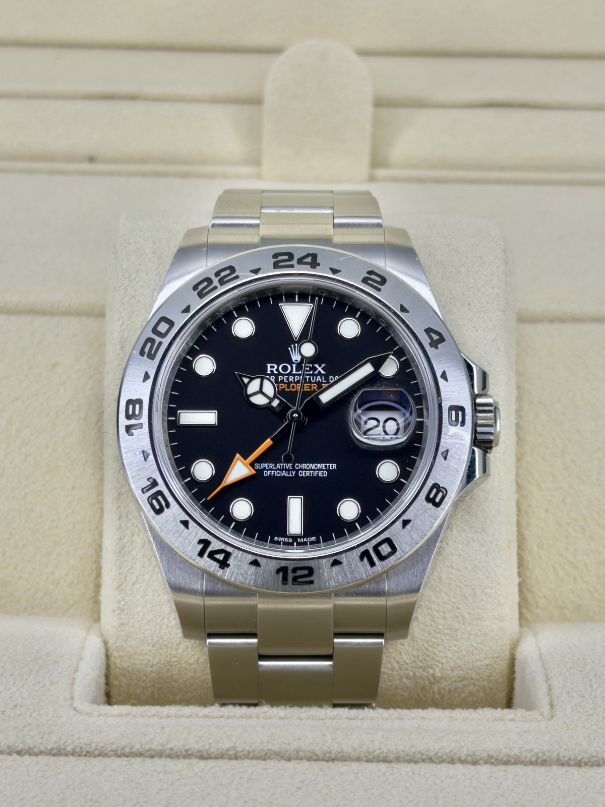 Rolex Explorer II Black Dial on Oyster 216570 Complete 2016