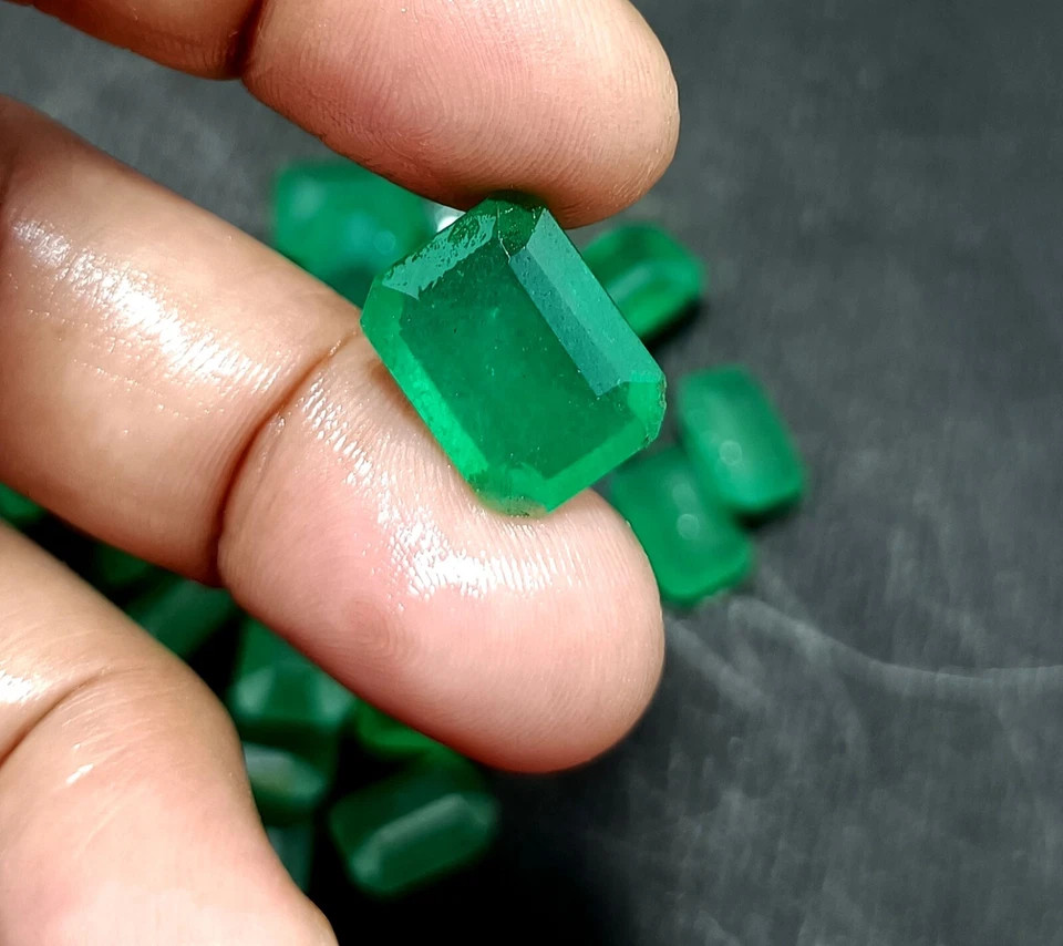 105 Ct NATURAL Colombian Emerald Certified Emerald Cut GEMSTONE Mix Size LOT A+