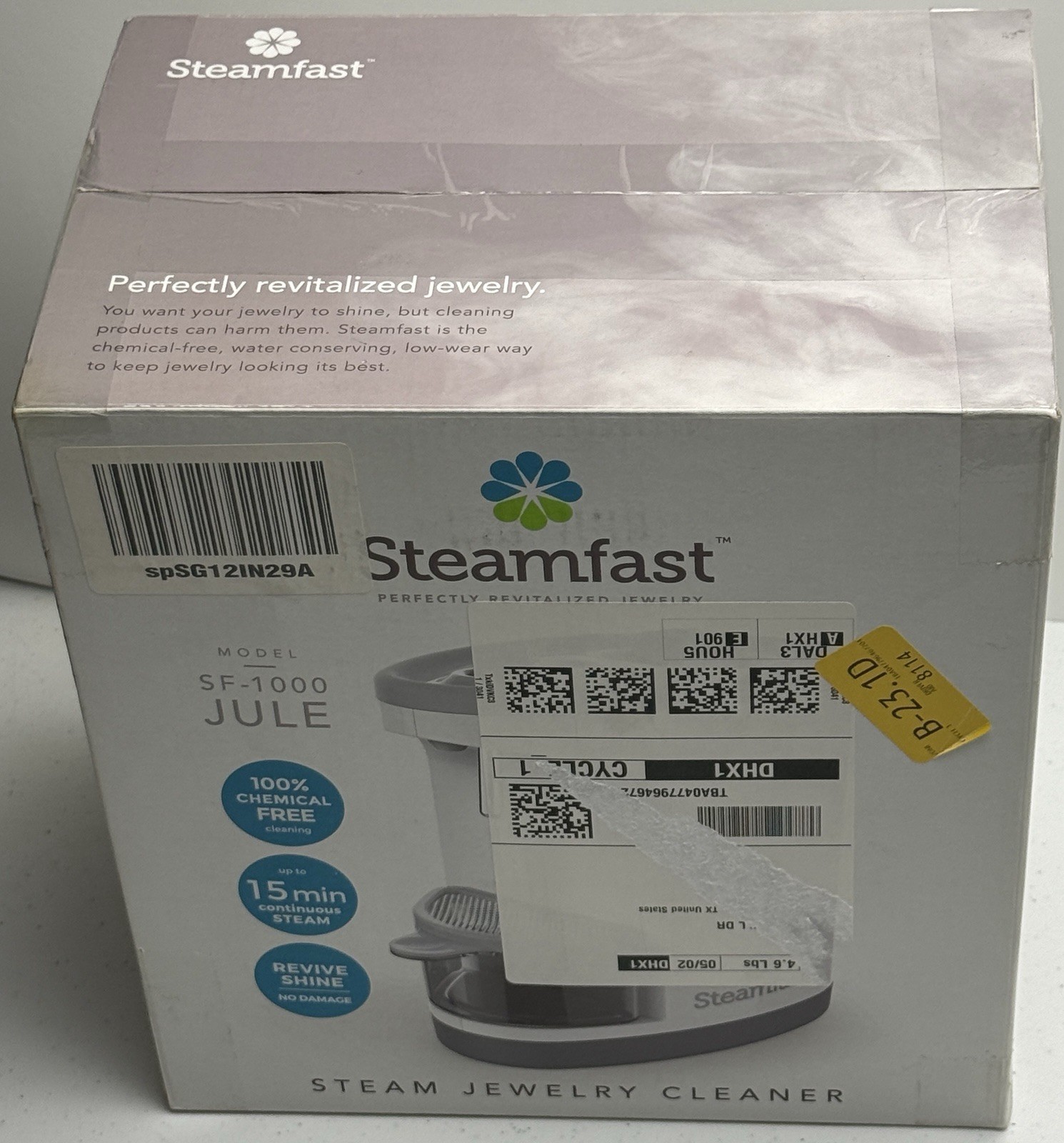 Steamfast SF-1000 JULE Steam Jewelry Cleaner White Chemical Free New Sealed Box