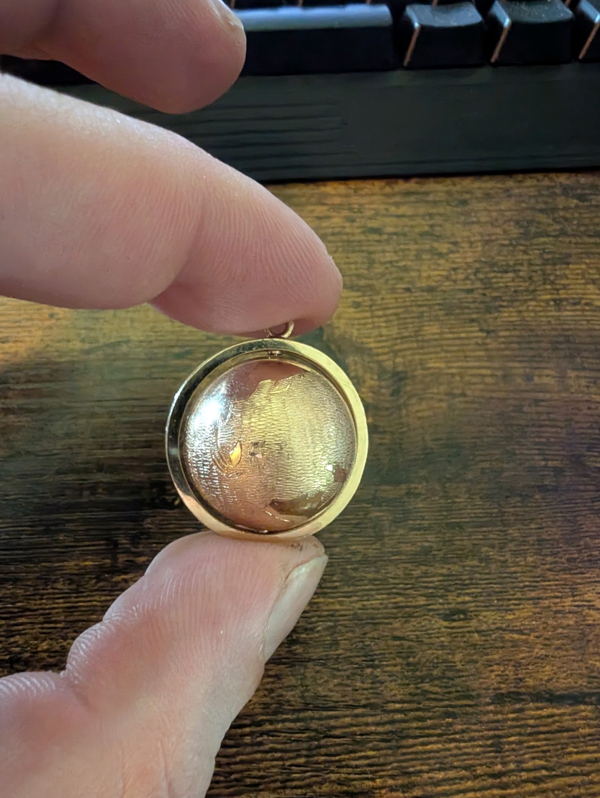 Vintage 14k Solid Yellow Gold Spinning World Globe Pendant Charm Big/Heavy 15g+