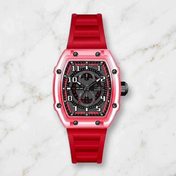 Invicta 48720 Racing Men’s 48.5mm Tonneau Red Quartz Watch IN-48720 Chronograph