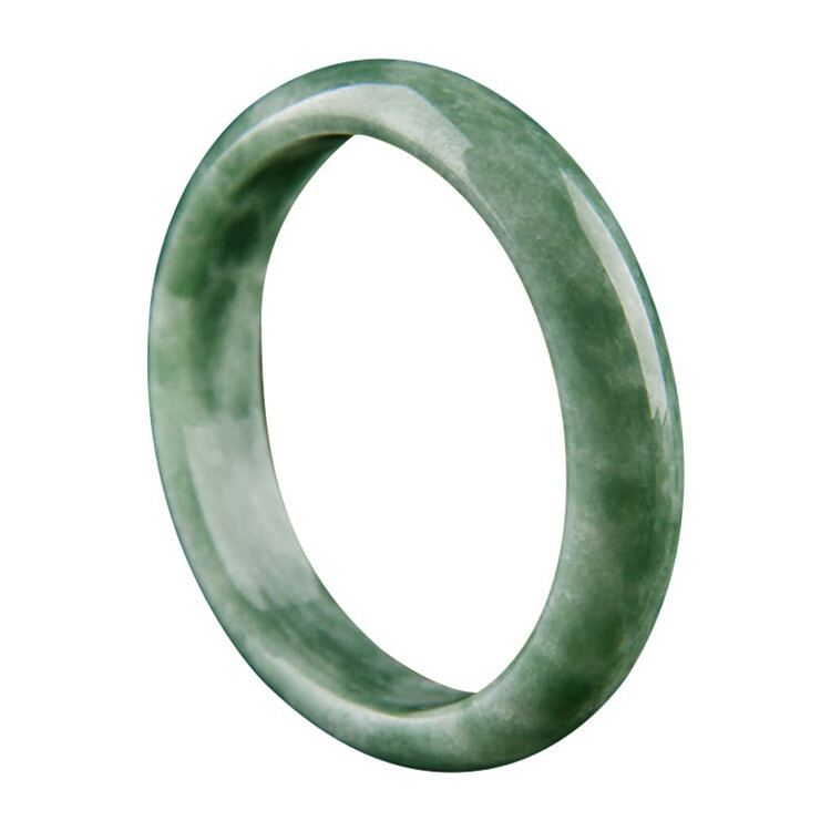 Beautiful Natural Real Chinese Green Jade Bangle Bracelet Emerald Green 61mm
