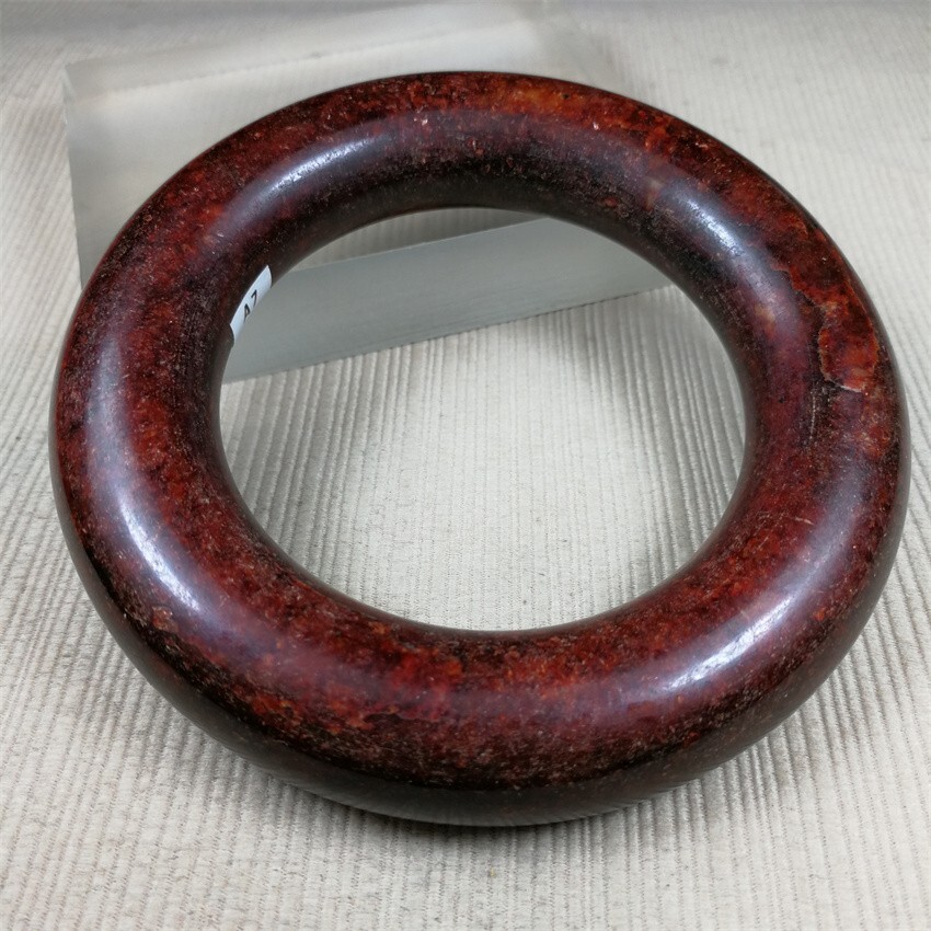 61MM China Scarce Ancient Red Green NATURAL HETIAN Jadeite Jade Bracelet