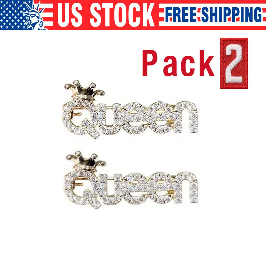 Rhinestone Queen Brooches For Women Crown Letters Party Office Brooch Pins Gifts