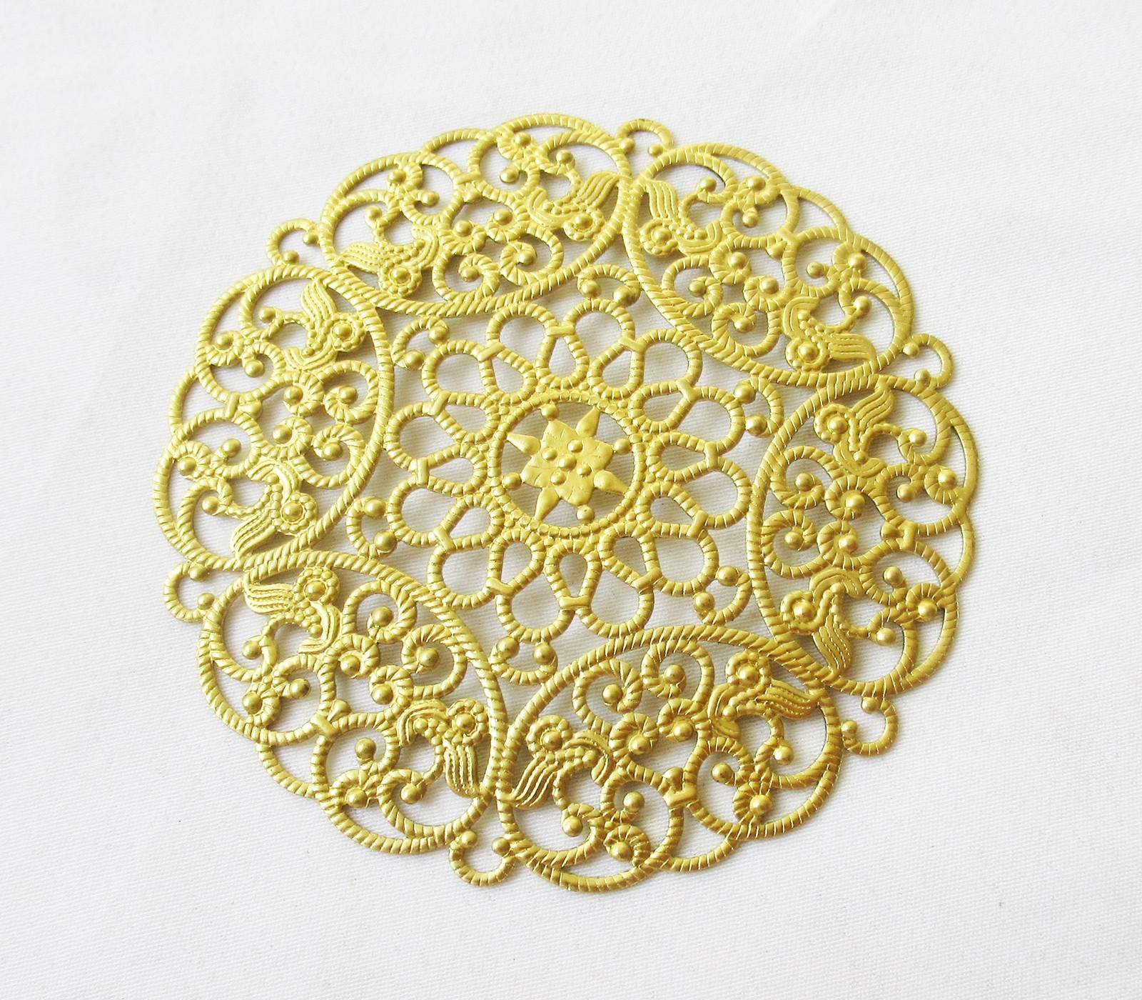 10pcs Large Brass Filigree 69mm Stamping Findings for Decorative DIY Crafts