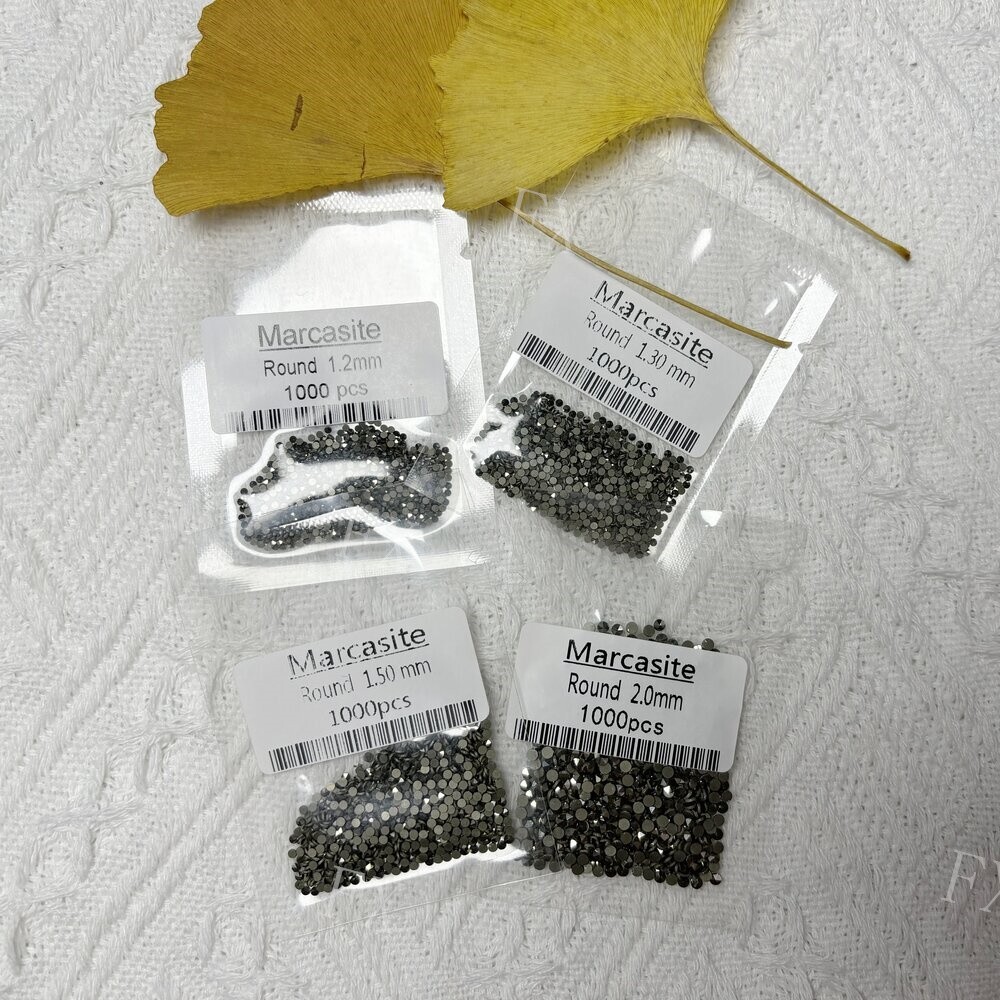 1000pcs Marcasite Round Cut Loose Gemstones HIGH QUALITY Stone For Jewelry