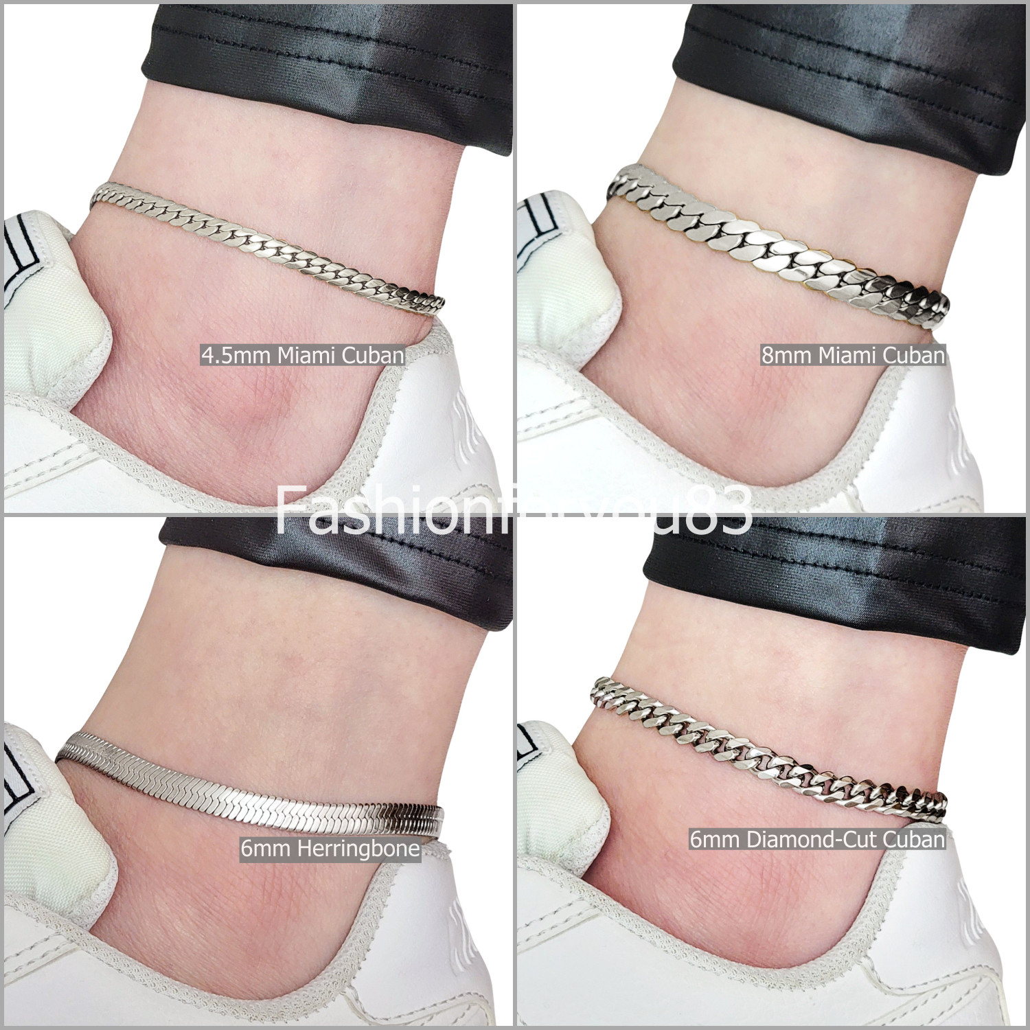 Women’s Stainless Steel Waterproof Adjustable Size Anklet Ankle Bracelet