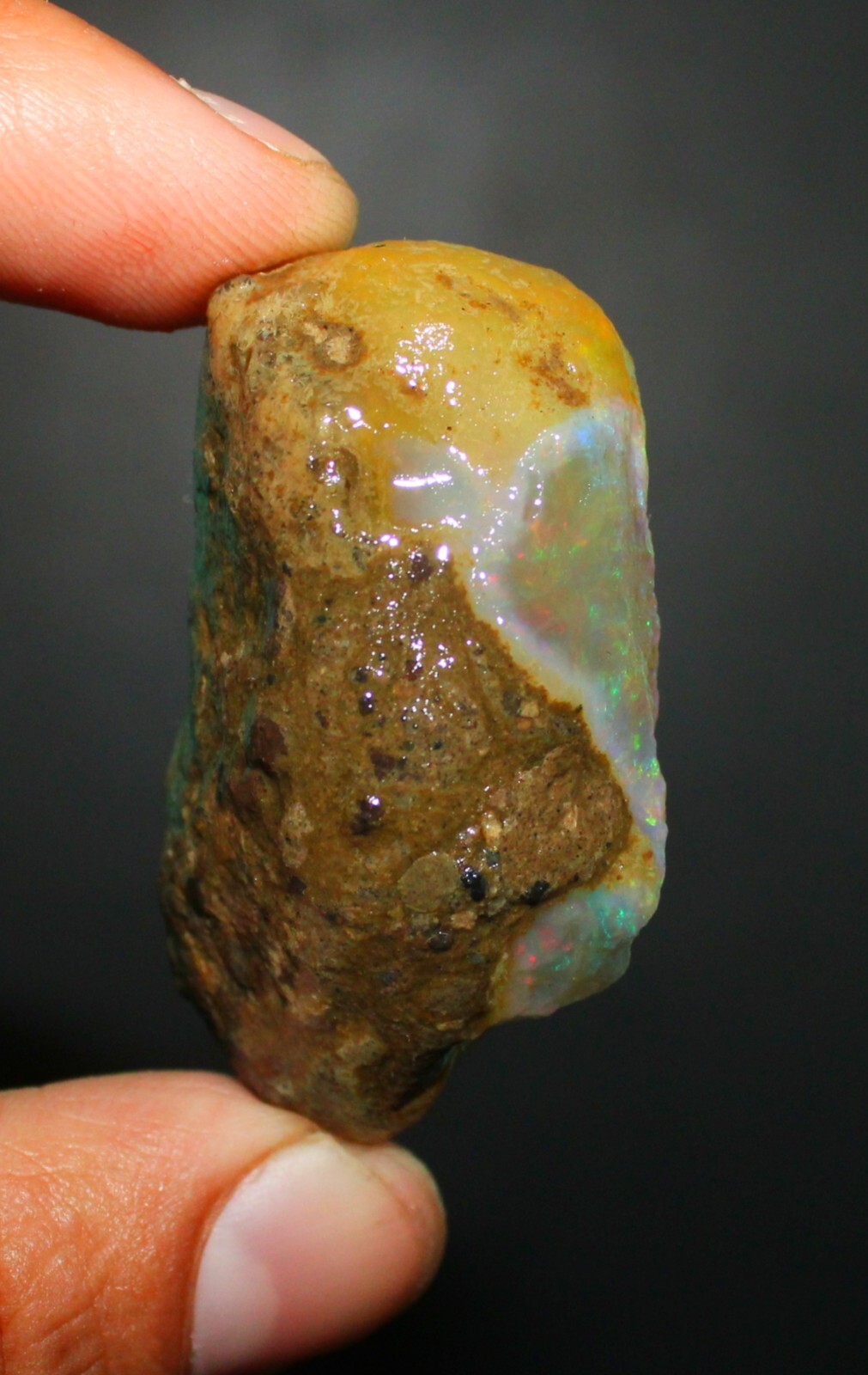 172.55 Ct AAA Natural Ethiopian Opal Rough Loose Gemstone, Welo Fire Opal Specim