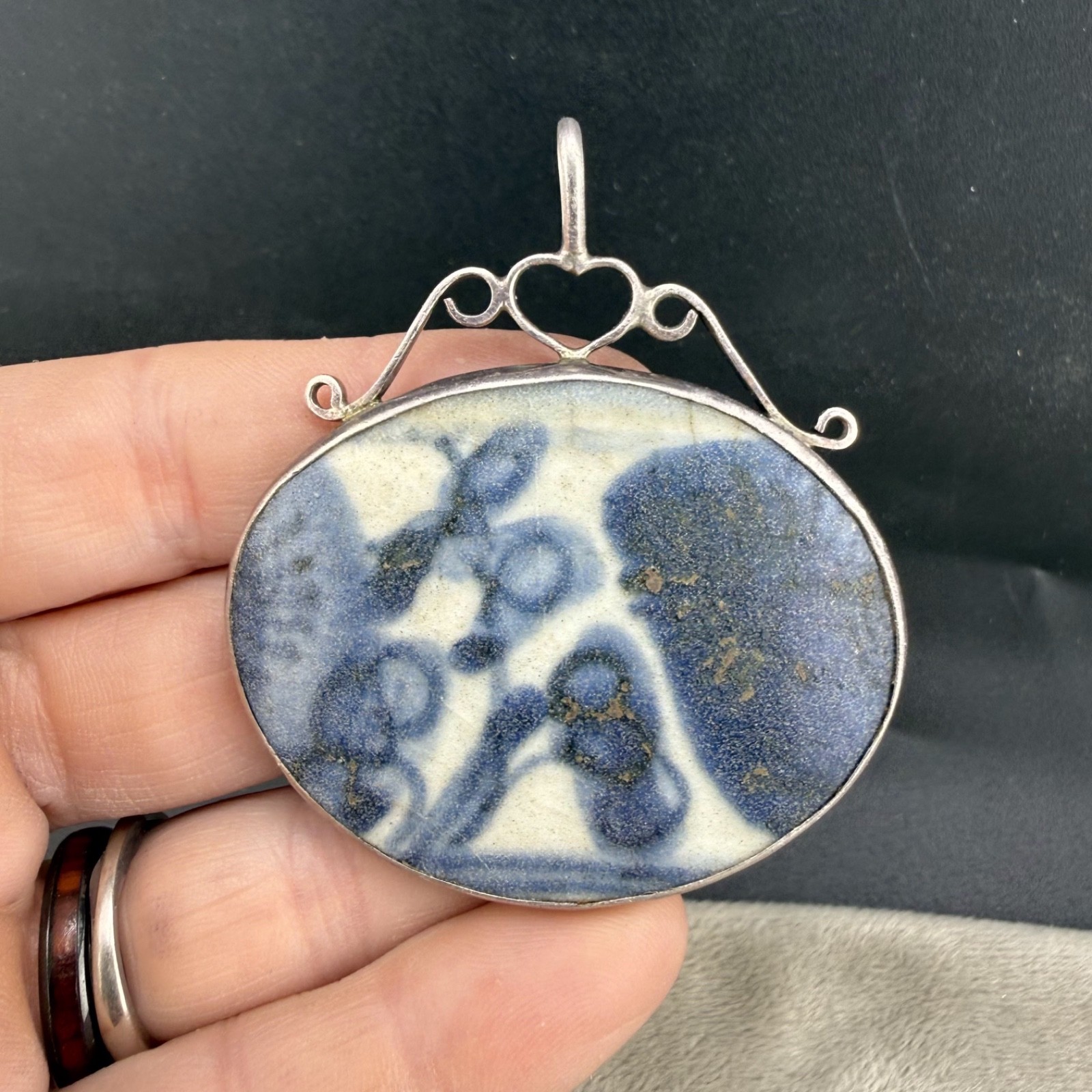 Vintage Chinese Export Porcelain Pendant