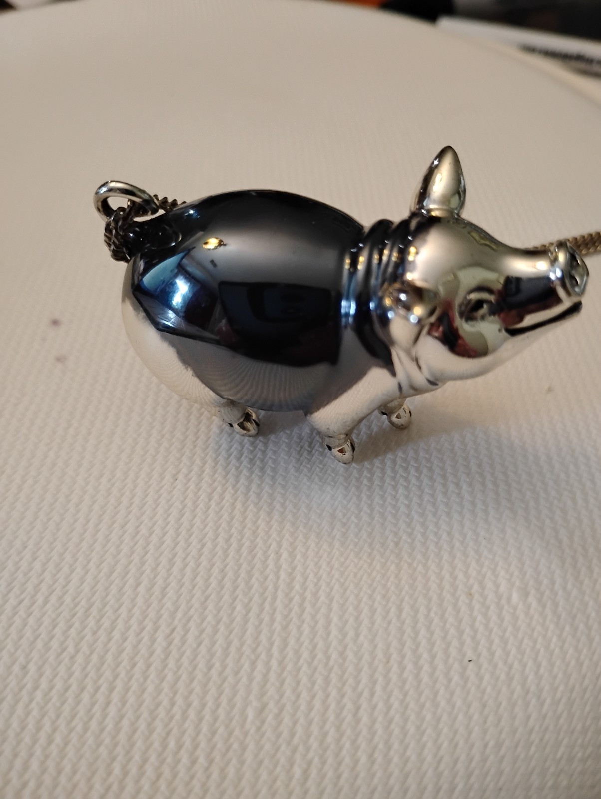 Necklace of a Pig by Gli Originali Saturno, Italy Sterling 925 1.7 ounces